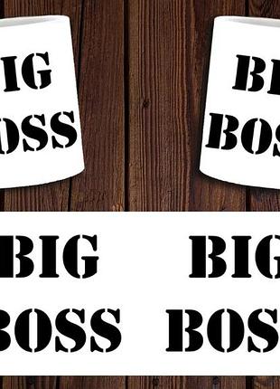 Чашка біла керамічна "big boss" біг бос abc