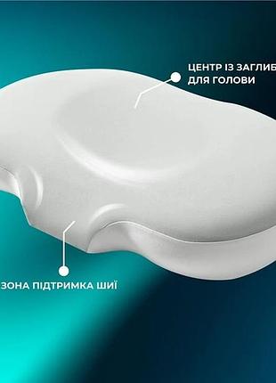 Подушка ортопедична cloudtherapy 65х40х10 см ideia анатомічна з ефектом пам'яті. сіра