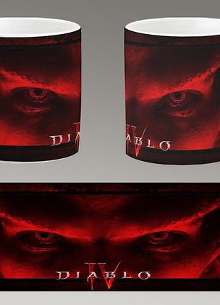 Чашка белая керамическая "diablo 4" диабло abc