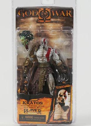 Кратос коллекционная экшн фигурка с головой медузы горгоны god of war (18 см) rodana