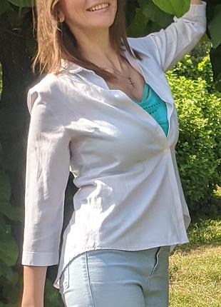 Сорочка жіноча dilvin basic біла бавовняна з цікавою спинкою