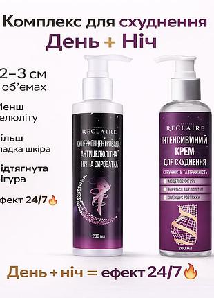 Антицелюлітний комплекс день + ніч — мінус сантиметри на стегнах і боках reclaire