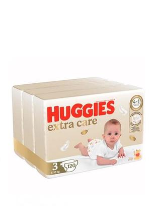 Упаковка підгузників huggies extra care розмір 3 6-10кг