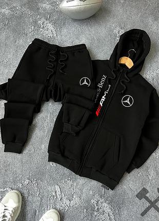 Зимові комплекти зіпер худі mercedes z0054