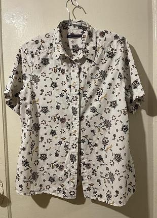 🌸 літня жіноча сорочка marks & spencer collection | 100% cotton | uk 14 / eu 42