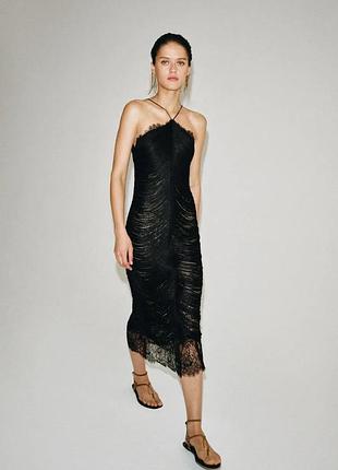 Длинное платье zw collection limited edition с бахромой
