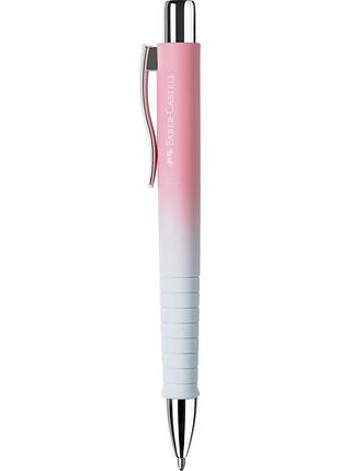 Ручка шариковая автоматическая faber castell poly ball xb бело-розовая (241108)