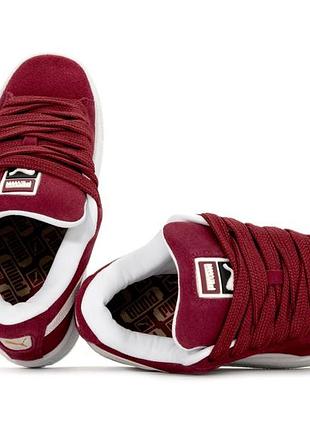 Suede xl bordeaux white
