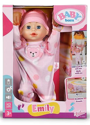 Інтерактивна лялька baby born – перші кроки емілі (43 см) лялька бебі борн baby born zapf creation