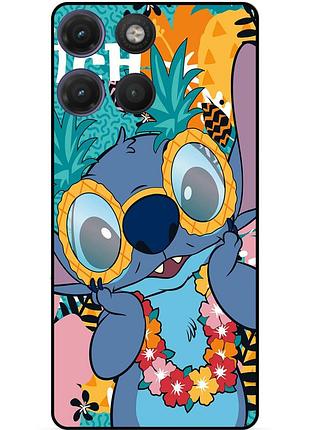 Силіконовий бампер чохол для motorola moto g17 з малюнком стіч stitch