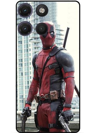 Силіконовий бампер чохол для motorola moto g17 з малюнком deadpool дедпул