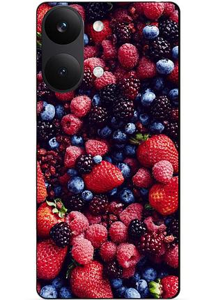 Силіконовий чохол бампер для xiaomi poco x8 pro max з малюнком ягоди