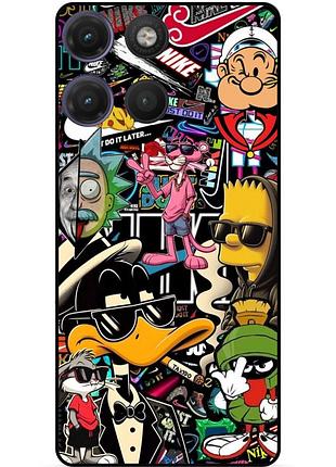 Силіконовий чохол бампер для motorola moto g17 пантера daffy duck bart simpson