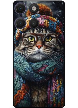 Силіконовий бампер чохол для motorola moto g17 з малюнком кішка