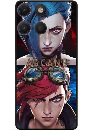 Силіконовий чохол бампер для motorola moto g17 з картинкою аркейн arcane