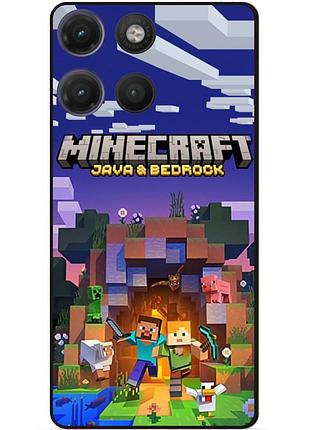 Силіконовий чохол бампер для motorola moto g17 з картинкою майнкрафт minecraft