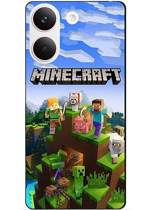 Силіконовий чохол бампер для xiaomi poco x8 pro з малюнком minecraft майнкрафт
