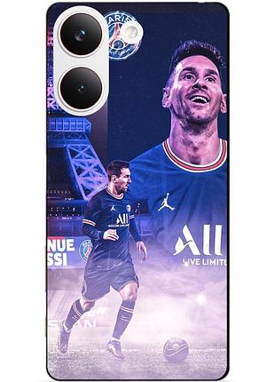Силіконовий чохол бампер для xiaomi poco x8 pro з малюнком messi psg мессі