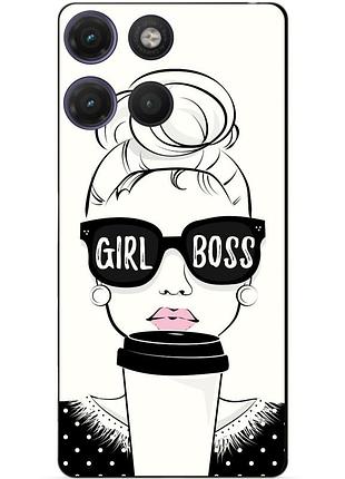 Силіконовий чохол бампер для motorola moto g17 з малюнком girl boss