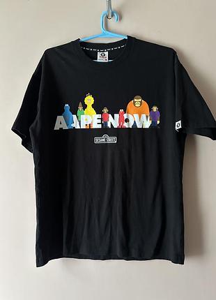 Футболка aape now x sesame street print tee