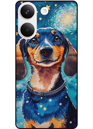 Силіконовий бампер чохол для xiaomi poco x8 pro з малюнком пес ван гог зіркова ніч