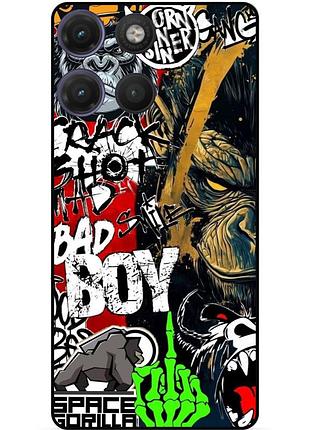 Силіконовий чохол бампер для motorola moto g17 з малюнком bad boy gorilla
