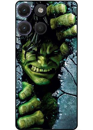 Силіконовий чохол бампер для motorola moto g17 з малюнком халк marvel hulk