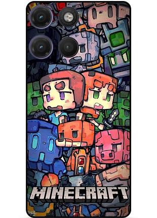 Силіконовий чохол бампер для motorola moto g17 гра minecraft майнкрафт
