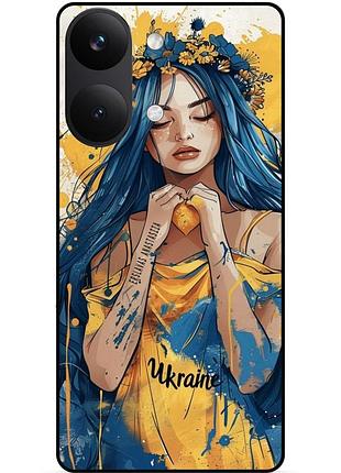 Силіконовий чохол бампер для xiaomi poco x8 pro max з малюнком зсу україночка боєць