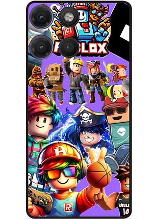 Силіконовий чохол бампер для motorola moto g17 з малюнком роблокс roblox