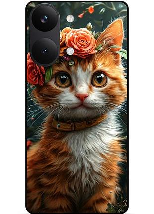 Силіконовий бампер чохол для xiaomi poco x8 pro max з малюнком кошеня