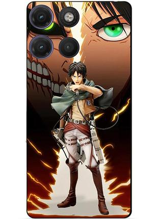 Силіконовий чохол бампер для motorola moto g17 з малюнком атака титанів attack on titan