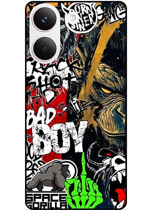 Силіконовий чохол бампер для xiaomi poco x8 pro з малюнком bad boy gorilla