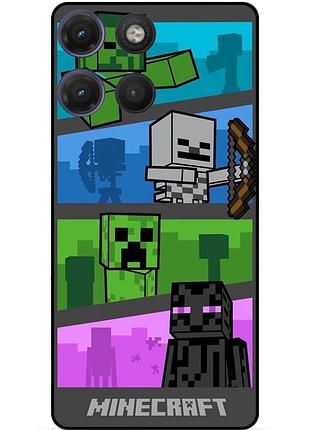 Силіконовий чохол бампер для motorola moto g17 з картинкою майнкрафт minecraft