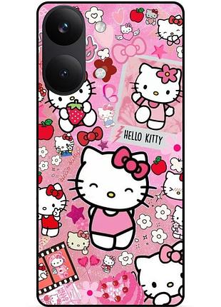 Силиконовый чехол бампер для xiaomi poco x8 pro max с рисунком hello kitty хелло китти