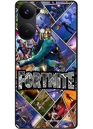 Силиконовый бампер чехол для xiaomi poco x8 pro max с картинкой фортнайт fortnite