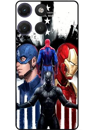 Силіконовий бампер чохол для motorola moto g17 з малюнком marvel марвел людина-павук