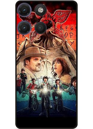 Силіконовий бампер чохол для motorola moto g17 з малюнком дивні дива stranger things