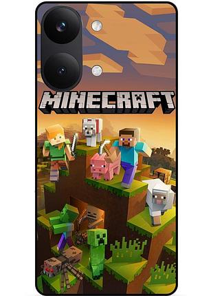 Силіконовий чохол бампер для xiaomi poco x8 pro max з малюнком minecraft майнкрафт