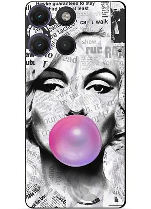 Силіконовий чохол бампер для motorola moto g17 з малюнком мерілін монро marilyn monroe