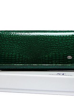 Podium кошелек lr женский кожа-лак sergio torretti w1-v dark-green