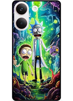 Силиконовый чехол бампер для xiaomi poco x8 pro с рисунком рик и морти rick and morty