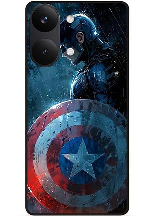 Силіконовий бампер чохол для xiaomi poco x8 pro max з малюнком капитан америка marvel captain america