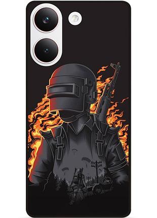 Силіконовий чохол бампер для xiaomi poco x8 pro з малюнком pubg пабг