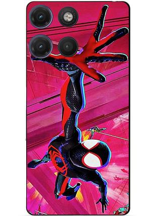 Силіконовий чохол бампер для motorola moto g17 з малюнком spider man людина-павук