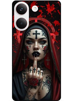 Силіконовий чохол бампер для xiaomi poco x8 pro з малюнком бунтарка монашка