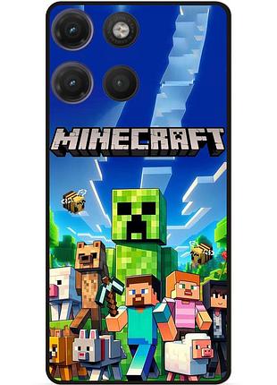 Силіконовий чохол бампер для motorola moto g17 з картинкою minecraft майнкрафт