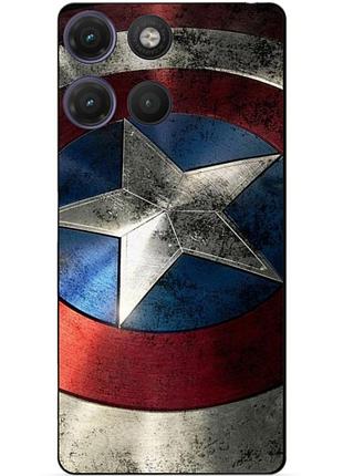 Силіконовий чохол бампер для motorola moto g17 з малюнком капітан америка супергерой marvel