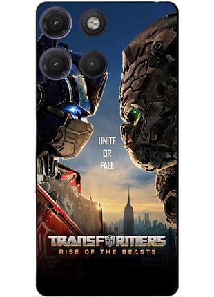 Силіконовий чохол бампер для motorola moto g17 з малюнком звіробої трансформери transformers