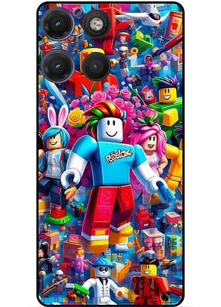 Силіконовий чохол бампер для motorola moto g17 з малюнком роблокс roblox